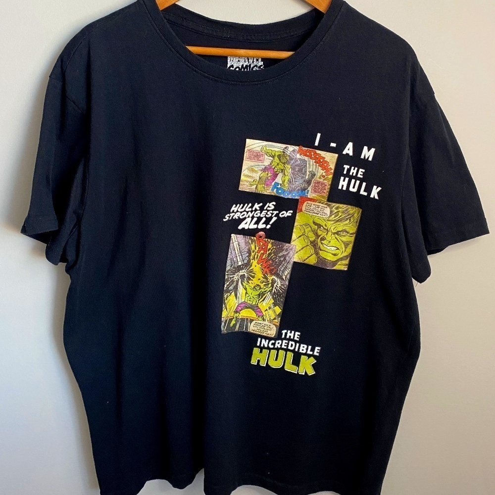Marvel Comics Men's Black‎ HULK Comic Print T-shirt Size X-large